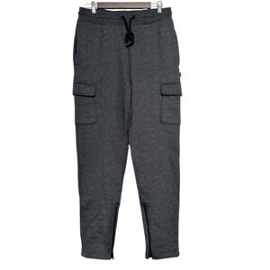 CSG Jogger‎ Pants Cargo Pockets Drawstring Waist Streetwear Zip Ankle Gray Men M